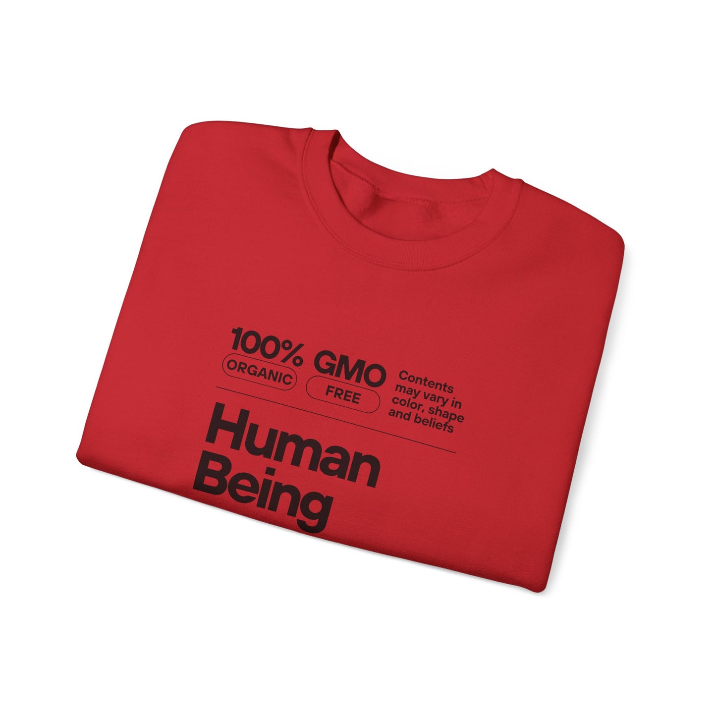 Organic Human Being Sweatshirt, Unisex Crewneck, Casual Wear, Eco-Friendly Gift, Funny Sweatshirt, Gift for Friends