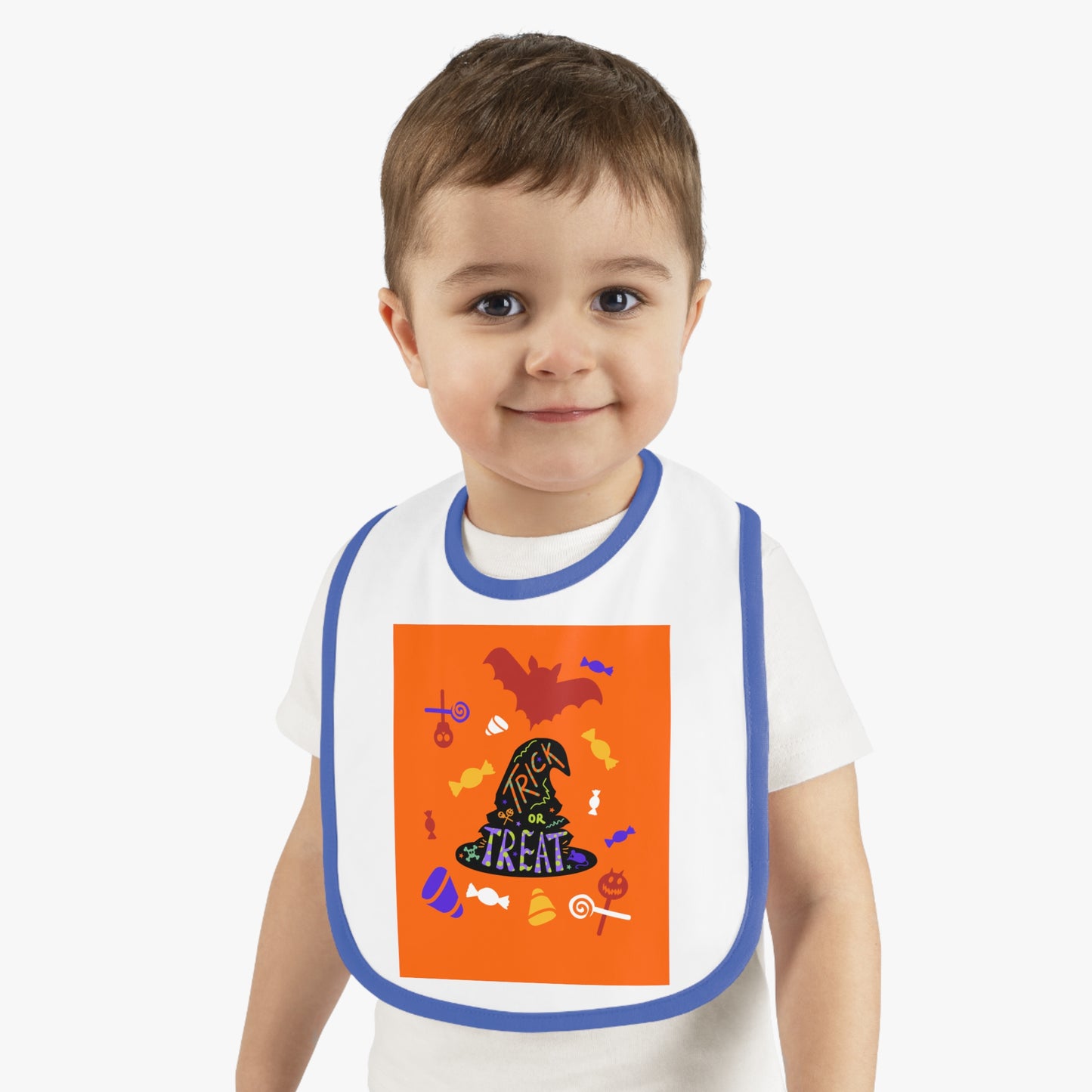 Halloween Baby Bib, Trick or Treat Jersey Bib, Cute Baby Gear, Infant Feeding Accessory, Baby Shower Gift, Holiday Bib