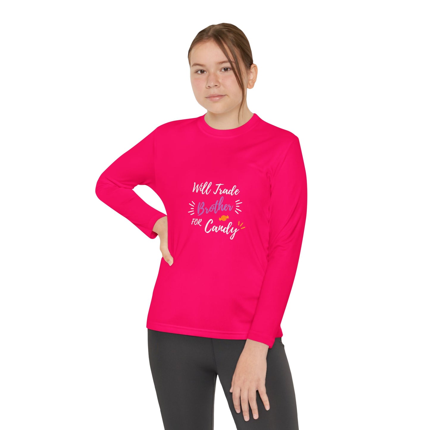 Brotherly Love Youth Long Sleeve Tee, Perfect for Siblings, Gift for Birthday, Playtime, Everyday Wear, Family Celebrations