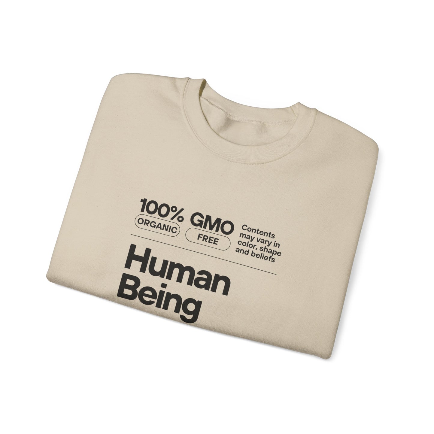 Organic Human Being Sweatshirt, Unisex Crewneck, Casual Wear, Eco-Friendly Gift, Funny Sweatshirt, Gift for Friends
