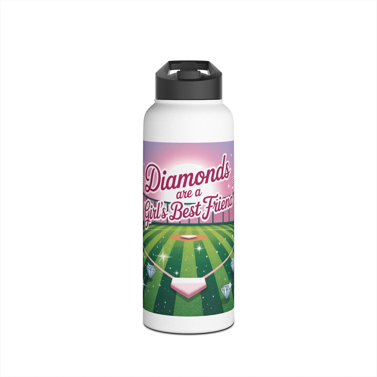 Diamond Sports Water Bottle, Ideal for Softball Lovers, Gifts for Athletes, Eco-Friendly, Customizable, Hydration Gear
