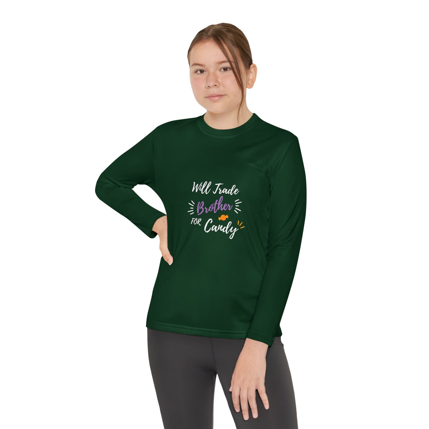 Brotherly Love Youth Long Sleeve Tee, Perfect for Siblings, Gift for Birthday, Playtime, Everyday Wear, Family Celebrations