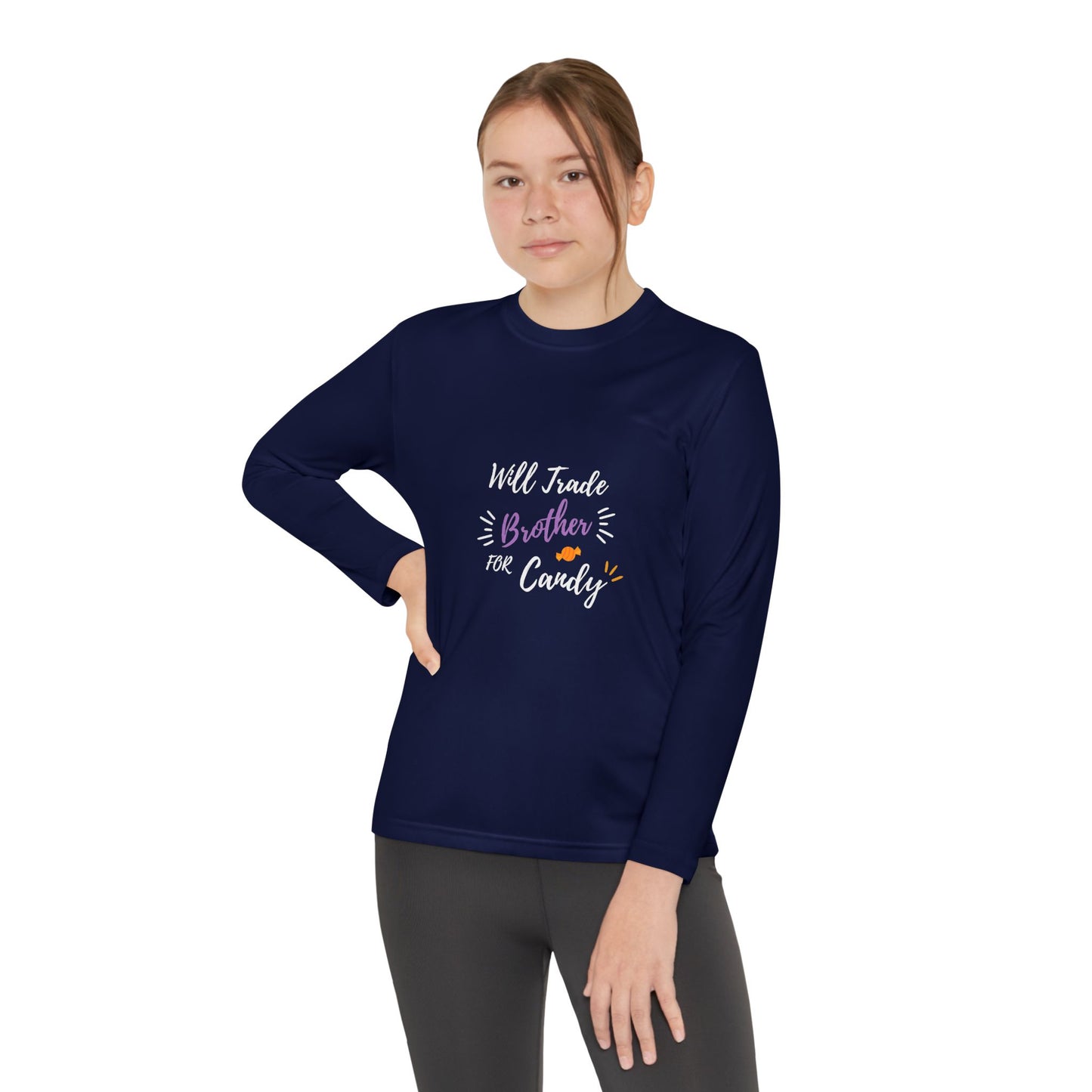 Brotherly Love Youth Long Sleeve Tee, Perfect for Siblings, Gift for Birthday, Playtime, Everyday Wear, Family Celebrations