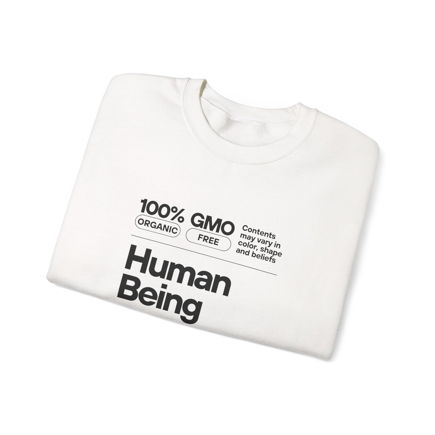 Organic Human Being Sweatshirt, Unisex Crewneck, Casual Wear, Eco-Friendly Gift, Funny Sweatshirt, Gift for Friends