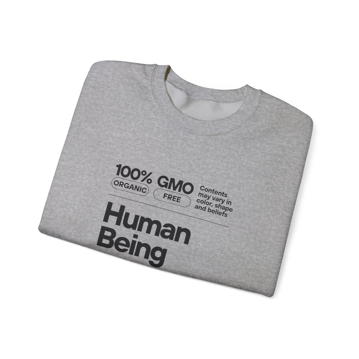 Organic Human Being Sweatshirt, Unisex Crewneck, Casual Wear, Eco-Friendly Gift, Funny Sweatshirt, Gift for Friends