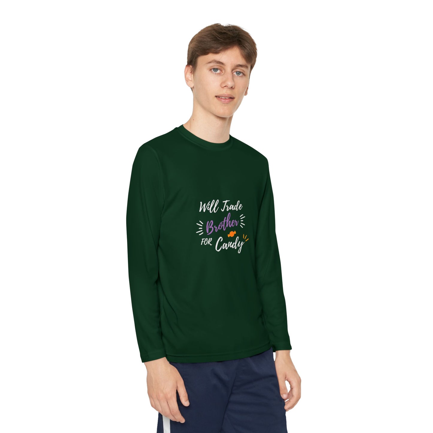 Brotherly Love Youth Long Sleeve Tee, Perfect for Siblings, Gift for Birthday, Playtime, Everyday Wear, Family Celebrations