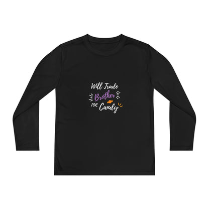 Brotherly Love Youth Long Sleeve Tee, Perfect for Siblings, Gift for Birthday, Playtime, Everyday Wear, Family Celebrations
