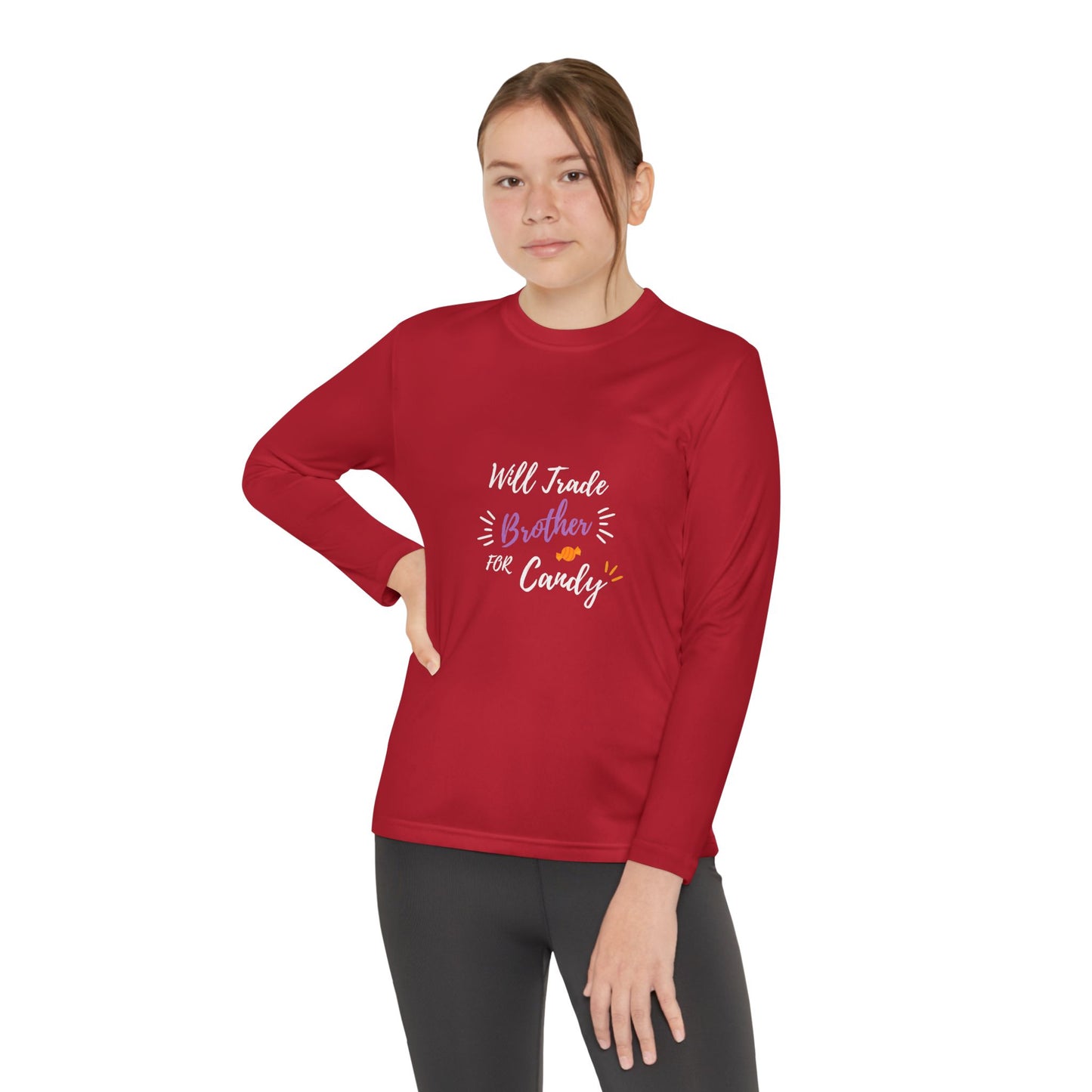 Brotherly Love Youth Long Sleeve Tee, Perfect for Siblings, Gift for Birthday, Playtime, Everyday Wear, Family Celebrations