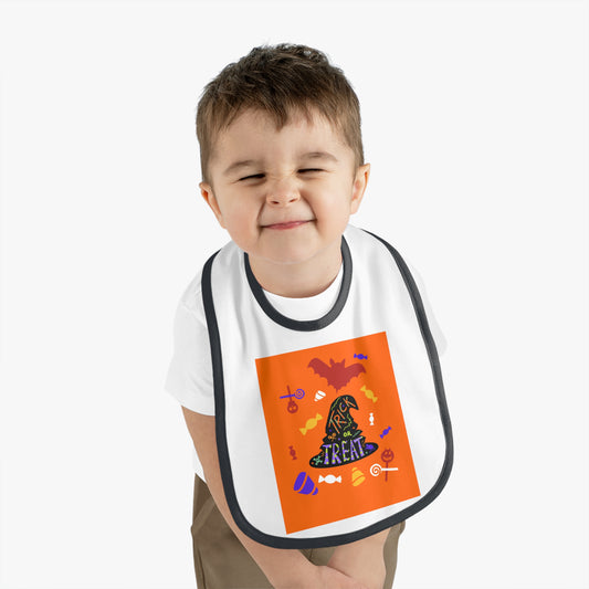 Halloween Baby Bib, Trick or Treat Jersey Bib, Cute Baby Gear, Infant Feeding Accessory, Baby Shower Gift, Holiday Bib