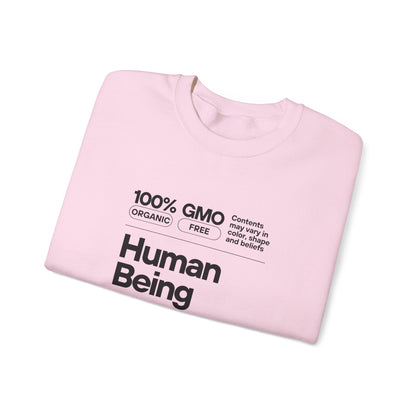 Organic Human Being Sweatshirt, Unisex Crewneck, Casual Wear, Eco-Friendly Gift, Funny Sweatshirt, Gift for Friends