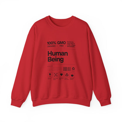 Organic Human Being Sweatshirt, Unisex Crewneck, Casual Wear, Eco-Friendly Gift, Funny Sweatshirt, Gift for Friends